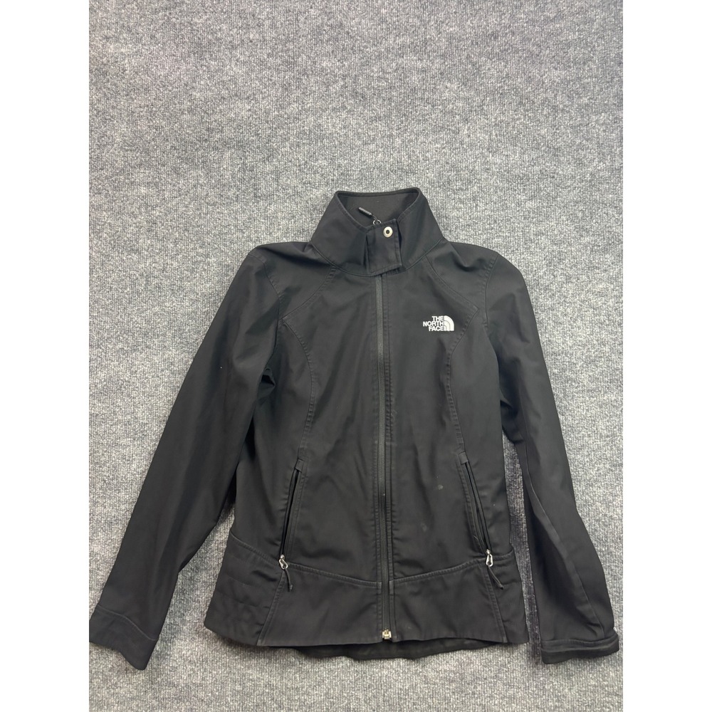The North Face Softshell Jacket Womens Small Black Full Zip Outdoor Coat